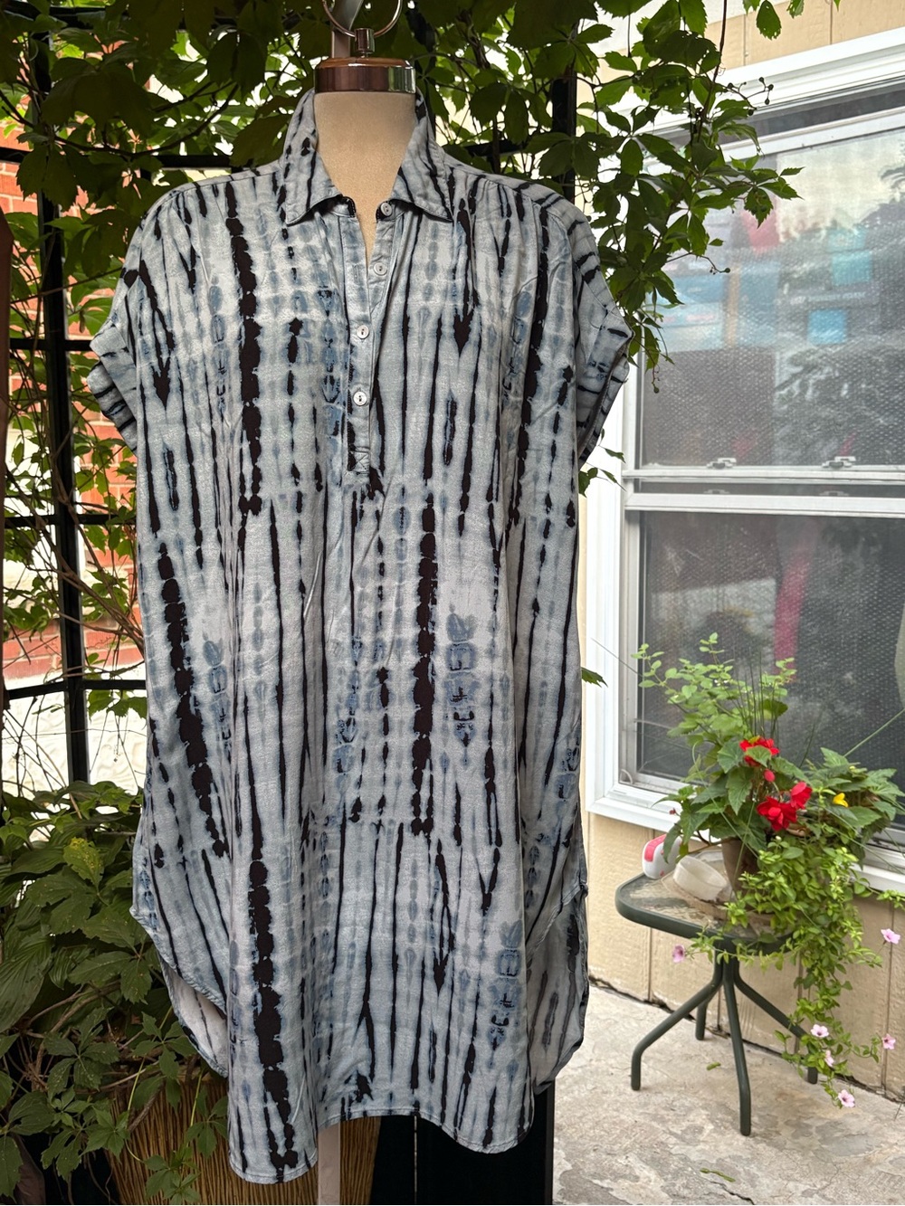 Cupio Tie-Dye Maxi Dress - Blue & Black
